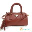プラダ PRADA サフィアーノ ミニボストンバッグ 2WAYショルダーバッグ BL0841 レッド ty 【中古】
