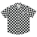 7ユニオン シャツ 半袖 オープンカラー 7UNION Checker Shirt IPVW-017C BLACK WHITE ブラック ホワイト