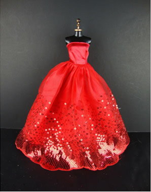 o[r[ ւphX/ R2 (The Most Amazing Red Dress with Sequins Made to Fit the Barbie Doll)