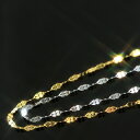 イタリア製 45cm／K18カラーゴールドネックレス・クアッドロフォリオ（18K/18金）チェーンネックレス/K18/18金/ロングネックレス