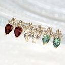 【7/26までクーポンで最大15%OFF】セカンドピアス 18K 軸太0.8mm 長さ12mm 天然石 ゴールド・エザンス おすすめ レディース 18金 K18 一粒 シンプル スタッドピアス 金属アレルギー対応 アメジスト ガーネット キュービッ