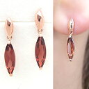 【あす楽対応】18金 ピンクゴールドピアス レディース ガーネット 1月誕生石・マーキス 18K 18金 スタッドピアス 揺れる 赤 還暦祝い おすすめ 華奢 シンプル 小粒 ぶらさがり 揺れるピアス 人気 赤色 可愛いピアス 誕生日プレゼント 女性 ジュエリー ブランド 宝石