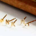 「きっと世界で一番ちいさなイニシャルピアス」【片耳販売】10K K10 10金 レディース・タイニー【あす楽対応】アルファベット ピンクゴールド イエローゴールド ホワイトゴールド 地金 華奢 シンプル スタッドピアス ジュエリー 彼女 友達 人気 おすすめ ブランド