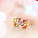 6石マルチカラーストーン ジュエル ピンクゴールドピアス 10K K10 10金【あす楽対応】 レディース・ピンクブーケ ペリドット オレンジムーンストーン ピンクアメジスト レモンクォーツ アクアマリン ピンクトルマリン 誕生日プレゼント 女性 花束 リース