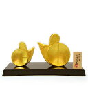 【ヤマト運輸は通常送料追加】金箔貼 鼠置物「友愛/三枝惣太郎作」