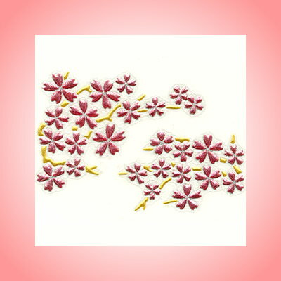 ほつま高蒔絵シール「枝付き桜」  【携帯電話 花 植物】