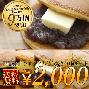 【送料無料】初回限定！プレミアムどら焼き食べ比べ10個セット