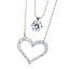 二連ハートネックレス(プラチナコーティング) 【ネックレス】【necklace】【首飾り】【ペンダント】【レディース】【Lady's 女性用】