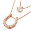 馬蹄&1粒石 2連ネックレス(PinkGoldコーティング) 【ネックレス】【necklace】【首飾り】【ペンダント】【レディース】【Lady's 女性用】