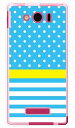 【スマホケース スマホカバー】ドット/ボーダー サックスブルー (ソフトTPUクリア) / for AQUOS PHONE Xx mini 303SH/SoftBank【ケース/カバー/CASE/ケ-ス】【スマートフォン ケース カバー】【日本製 SECOND SKIN】