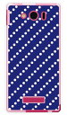 【スマホケース スマホカバー】ドットストライプ ネイビー×ホワイト (ソフトTPUクリア) / for AQUOS PHONE Xx mini 303SH/SoftBank【ケース/カバー/CASE/ケ-ス】【スマートフォン ケース カバー】【日本製 SECOND SKIN】