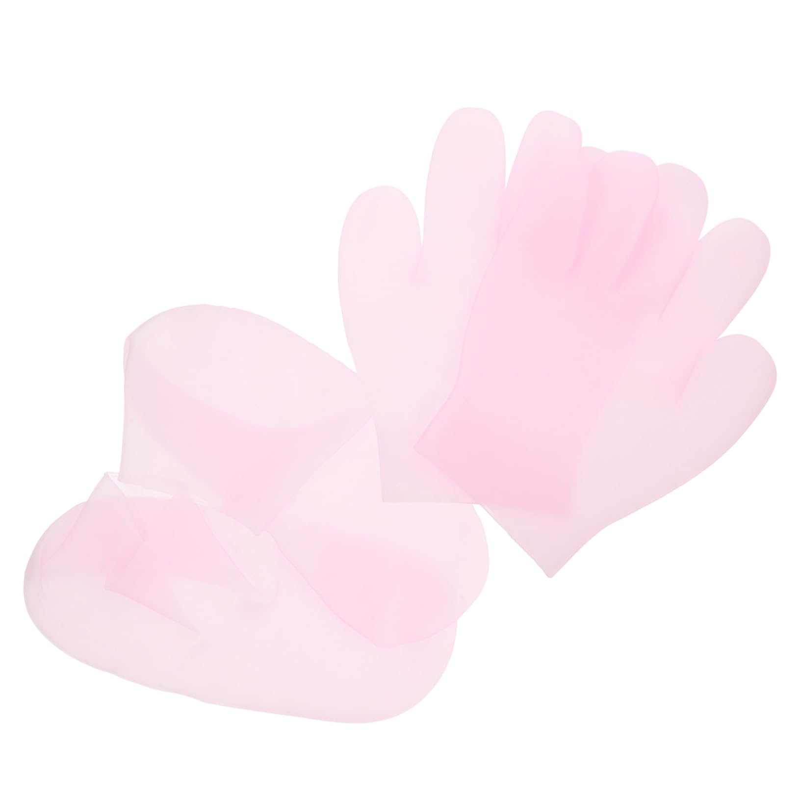 2組対 モイスチャライジング手袋 ソックス ピンク ゼリー製スパケア用 乾燥 ひび割れた肌の修復用 再利用可能なデザイン なノンスリップ底付き