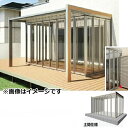 四国化成 ガーデンルーム F.リード憩 ルーフタイプ 耐積雪量50cm 基本セット+ベース材(土間仕様)セット 調整パネル付 木調タイプ ポリカ屋根 FIRPS-C3227 木調タイプ(受注生産品)