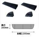 ナフサ ゴム製段差プレート DANSAのぼるくん とくとくセット (L900mm×H100mm×2個、H100mmコーナー×2個) ブラック