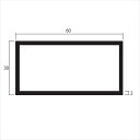 安田株式会社 一般形材 アルミ不等辺角パイプ 定尺 L=4,000 2.0×60×30(mm) 【外構DIY部品】