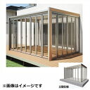 四国化成 ガーデンルーム F.リード憩 キューブタイプ 耐積雪量50cm 基本セット+ベース材(土間仕様)セット 調整パネル無 木調タイプ 熱線吸収ポリカ屋根 FIQS-K3221 木調タイプ(受注生産品)
