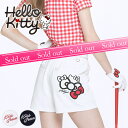 【キスオンザグリーン/kiss on the green】【代引手数料&送料無料】限定HelloKittyコラボ★キティちゃんリボン刺繍キュロット(ゴルフウェア レディース ゴルフウエア)【大きいサイズ有り】