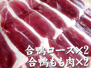 北海道名産 合鴨肉（あいがも）セット（かもローススライス160g×2、鴨ももスライス180…...:kissui:10000943