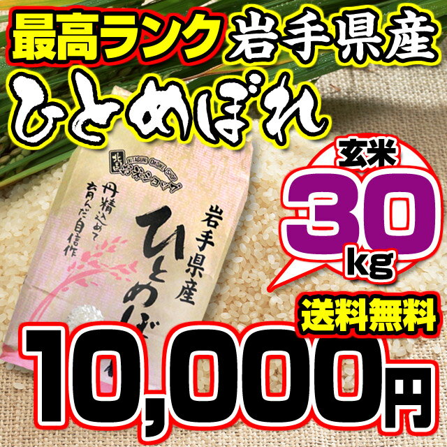 北国お米ショップ■玄米30Kg■岩手県南産のおいしいお米■特A岩手ひとめぼれ■送料無料■