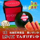 北海道 すいか 当麻産「でんすけすいか」 L 秀品 \4800 北海道・当麻町・特産品 当麻農協 でんすけスイカ ジャンボサイズ! L 1玉 大特価!4,800円!