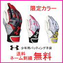 【ネーム刺繍無料】アンダーアーマー 少年用バッティング手袋 両手用 ユースクリーンアップVIグローブ 1295584【送料無料/ベースボール/グローブ/ジュニア/Jr/子供/限定カラー】