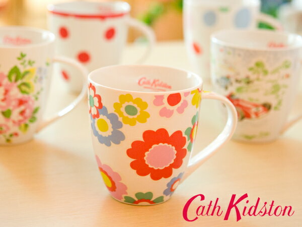 **《対象商品を3000円以上ご購入でジュースタンブラーをプレゼント！》キャスキッドソン/CathKidston　クラッシュマグ （マグカップ） 500ml＜エレクトリックフラワーズ＞　