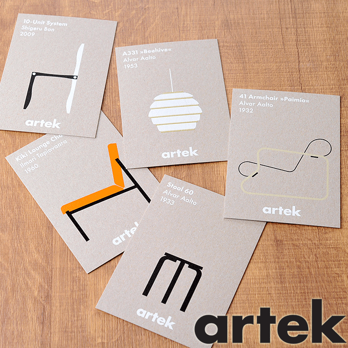 《メール便可能》 アルテック アイコン ポストカード 5枚セット 【 北欧 artek Artek Icon ギフトカード グリーティングカード 】（638206）( キッチンブランチ )