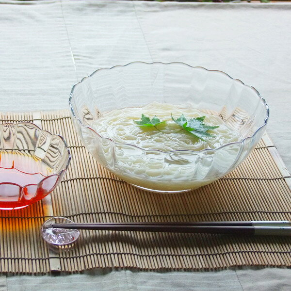 アルカド 素麺大鉢 20cmガラスボウル ..-そうめん鉢/ガラス盛り鉢/ガラス食器/涼食器/透明食...:kitchengoods-bell:10004256