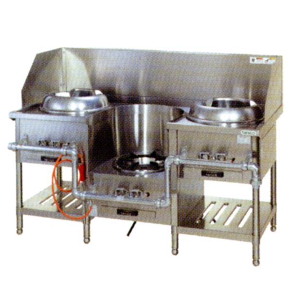 業務用厨房機器【送料無料】 新品！タニコー CR型中華レンジ （3口） CR-150