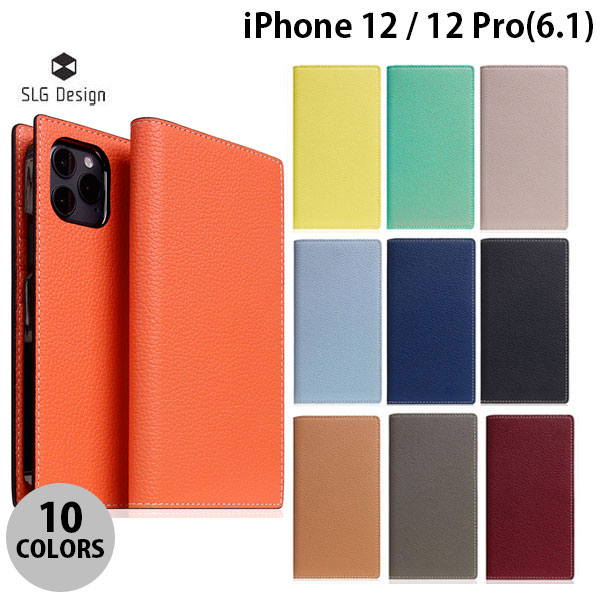 【クーポン有】 SLG Design iPhone 12 / 12 Pro Full Grain Leather Flip Case 本革 手帳型ケース エスエルジー デザイン (iPhone12 / 12Pro スマホケース)