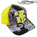 Ed Hardy(エドハーディー)キャップ CAP NYC ニューヨーク ブラック×イエロー A1O0DXXK エドハーディ EDHARDY エド・ハーディー
