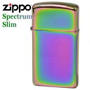ZIPPO ジッポー オイルライター 20493 スペクトラム スリム PVD加工 虹色 無地 ZIPPOライター メンズ ギフト スリムZIPPO