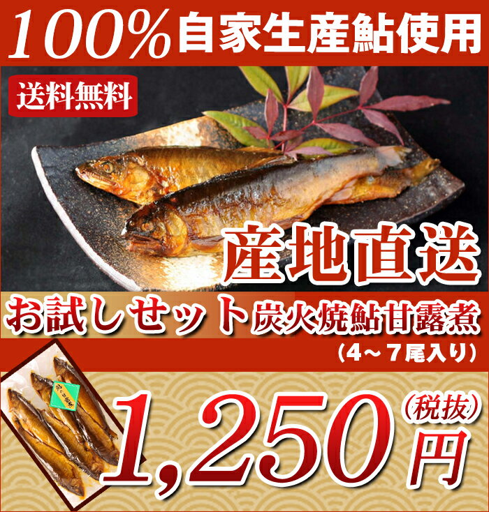 【メール便送料無料】炭火焼 鮎 の甘露煮！☆お試しセット 4〜7尾入り！【お試し おためし…...:kituregawa-ayu:10000002