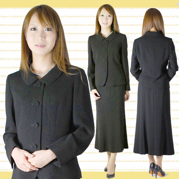 【42％OFF】*合物*フォーマルブラックジャケット+スカート-上下異なるサイズが可能なスーツ婦人礼服・喪服：RL13774A-136808（80）/1368082（72）【同素材のスカートとセットアップ（スカート丈選択可/未選択はミディアム丈になります）】【日本製】10P17Aug12