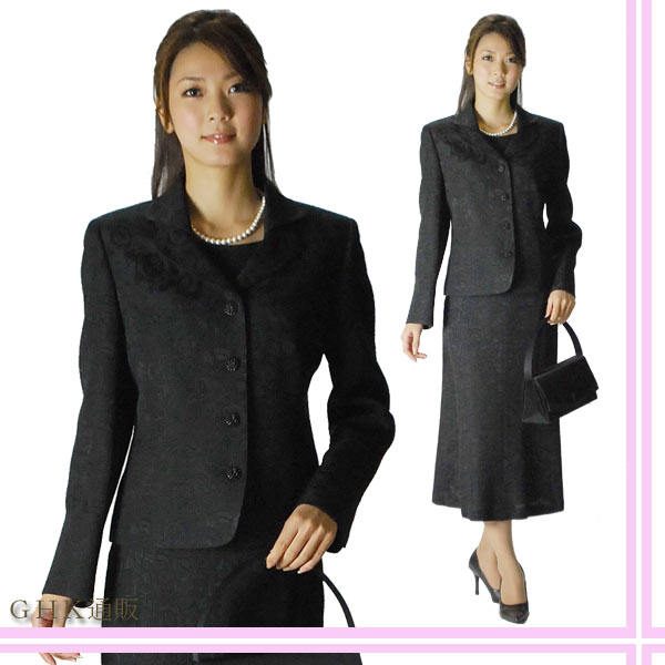 【60％OFF】*冬物*ブラックフォーマルスーツ婦人礼服・喪服：RL2534【大きいサイズ15号・17号】【日本製】10P17Aug12