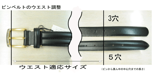 【メンズ/ピンベルト】〇ウエスト調整のベルト長さの加工代金