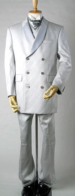 10P10Jan25【試作品】*合服*L（A6）サイズ：ライトグレー/タキシード2点セットスーツ：ダブル6B×3掛け：ジャケット+パンツベストは別売りです：RM59-3【送料無料】