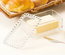 バターナイフ付 日本製　クリスタルガラスのバターケース
