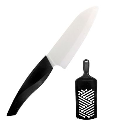 送料無料　京セラ　セラミックナイフ＆おろしプレートセット　 ブラック　セラミック包丁