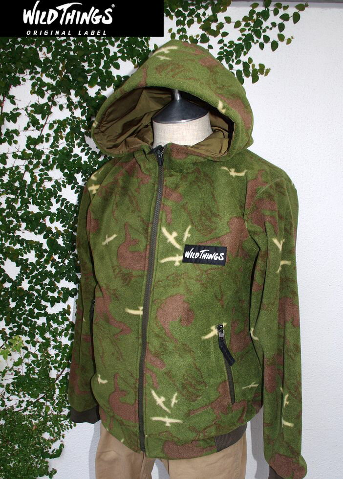 【WildThingsClimber-FleeceREV.Hoody】【ワイルドシングスクライマー柄リバーシブル・フリース・ブルゾン】【02P12Oct15】