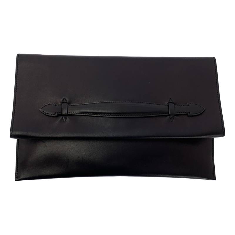HERMES / エルメス | プリプラ33 レザー クラッチ ハンドバッグ | ブラック | メンズ