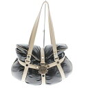 【中古】【MONCLER】モンクレール ハンドバッグ ダウン 黒 ブラック×アイボリー フランス トートバッグ レディース USED-A【かんてい局前橋店】m21-1200298925800019