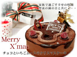送料無料 【クリスマスケーキ チョコ＆いちごムース】 5〜6...