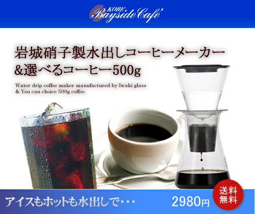 【送料無料】岩城硝子製水出しコーヒーメーカー＆レギュラーコーヒー500gバイキング【マラソン201207_食品】【RCPmara1207】