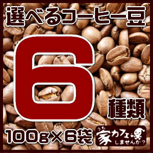 【送料無料】コーヒー豆得々セット選べるコーヒー豆6種類100g×6袋