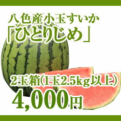 八色産小玉スイカ「ひとりじめ」2玉箱【平成24年7月中旬出荷開始予定】