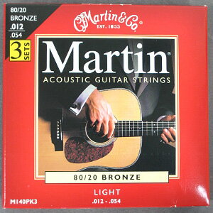 【定形外郵便発送】MARTIN M140PK3 Lightアコースティックギター弦 3SET PACK【送料無料】