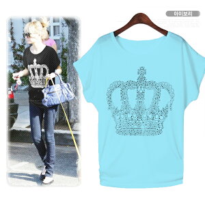 ドルマンTシャツ【期間限定!メール便送料無料】クラウン柄ドルマンルーズラインストーン王冠78%OFF☆【Tシャツ】【ゆったり】【キラキラ】【レディースポイント倍%】【あす楽】【送料】【カジュアル服】【10P06jul13】