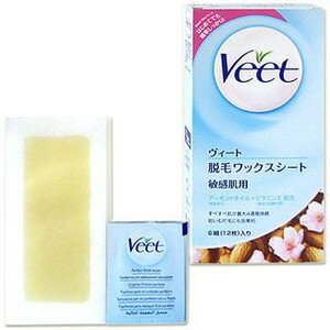 veet ヴィート 脱毛ワックスシート 敏感肌用 アーモンドオイル＋ビタミンE配合 6組(12枚入)