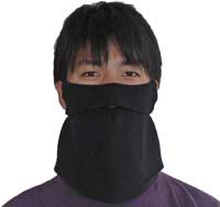 息苦しくないUVカット男性用フェイスマスク【ブラック】顔や首の日焼け対策（紫外線よけマスク）【SBZcou1208】